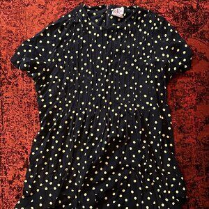 Vintage R&K Navy Blue/Lime Green Polka Dotted Dress Size XL